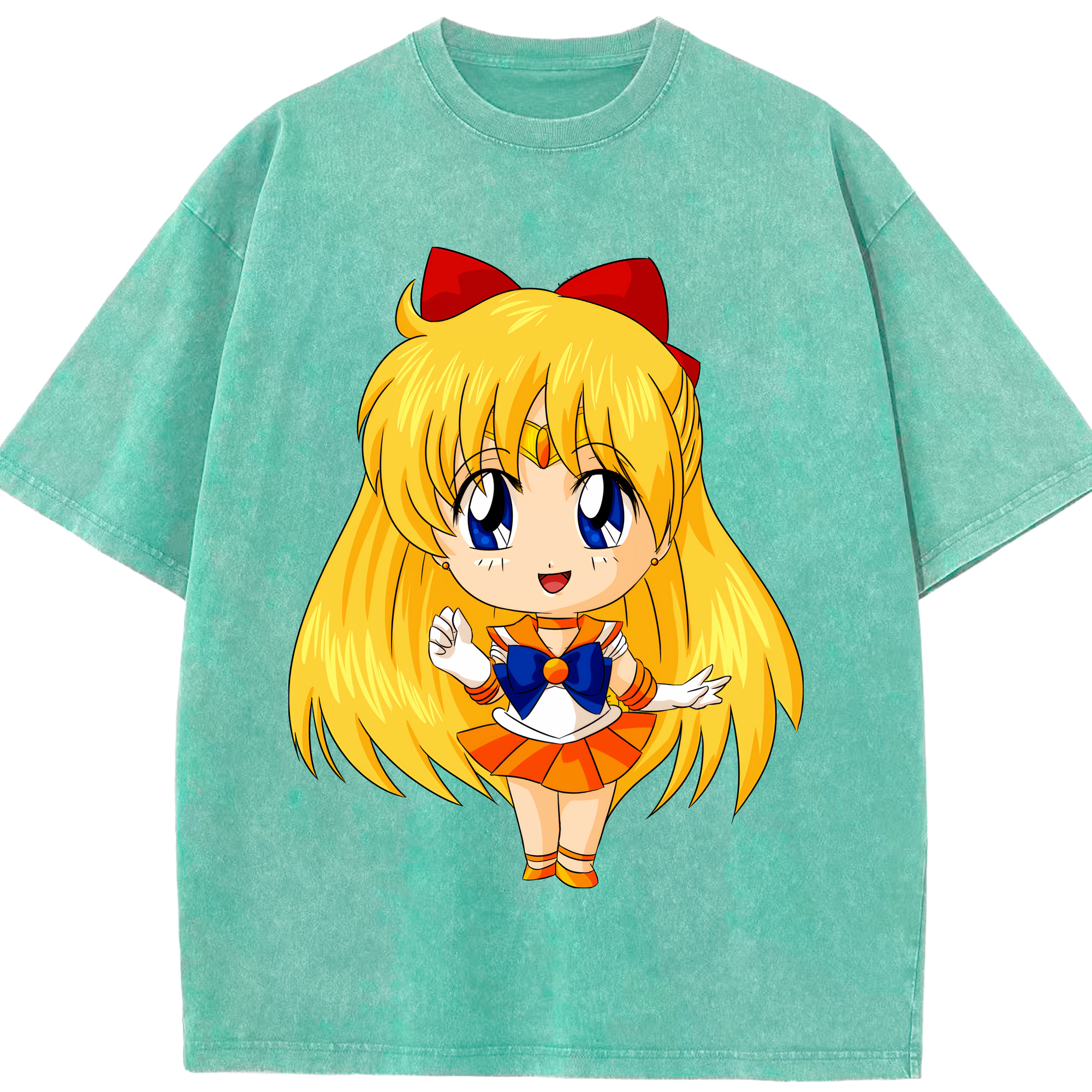 （画像用） 美少女戦士セーラームーン 愛野 美奈子 あいの みなこ Sailor Moon Aino Minako 綿100% ヴィンテージ風 半袖Tシャツ（フロントプリント）